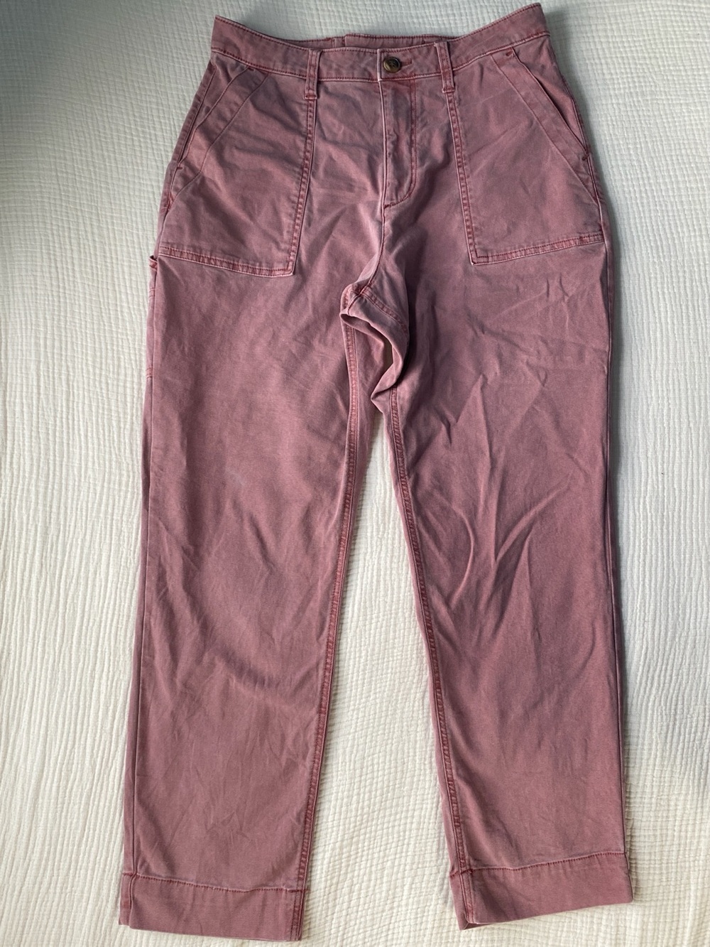 Old Navy Women's Cargo Pants with an adjustable waist- Washed Mauve Pink